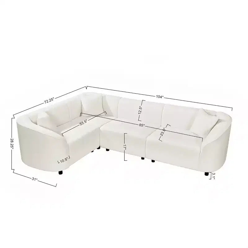 Christopher Knight Home Isolde Divano componibile a L curvo contemporaneo a 4 posti da 264 cm, rivestito in bouclé, beige