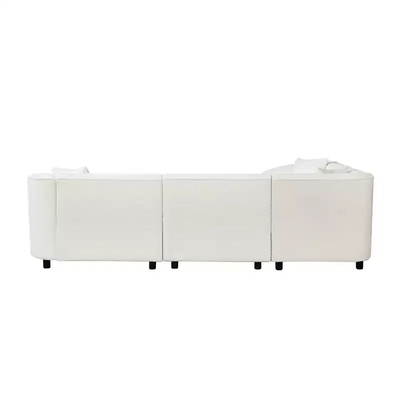 Christopher Knight Home Isolde Divano componibile a L curvo contemporaneo a 4 posti da 264 cm, rivestito in bouclé, beige