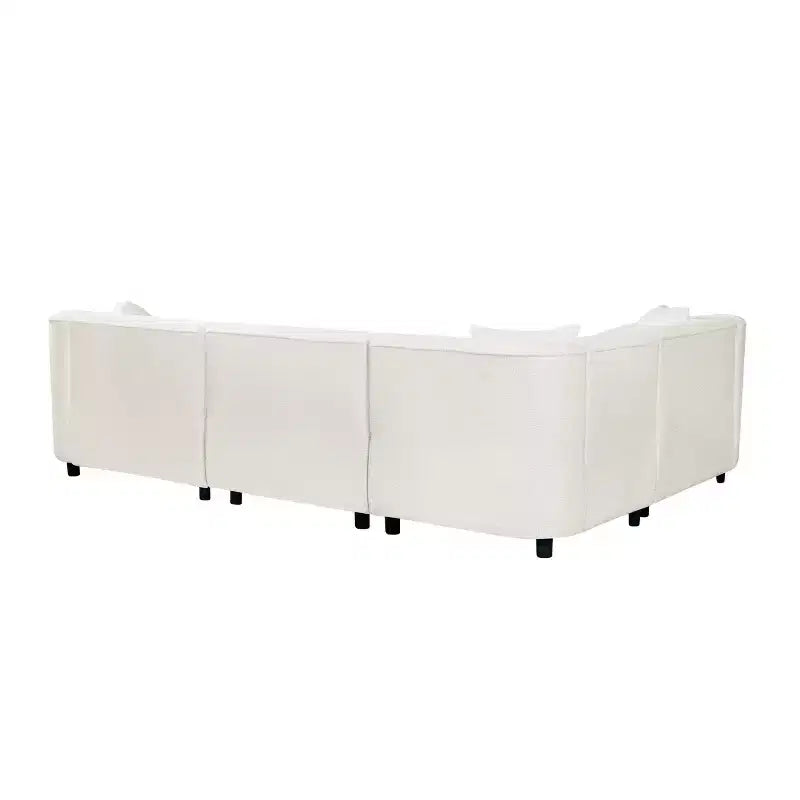 Christopher Knight Home Isolde Divano componibile a L curvo contemporaneo a 4 posti da 264 cm, rivestito in bouclé, beige