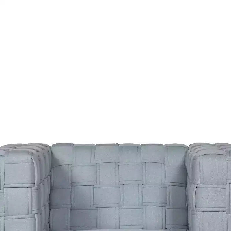Poltrona accent Acme Furniture Saree in ciniglia azzurro chiaro/finitura bianca