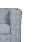Poltrona accent Acme Furniture Saree in ciniglia azzurro chiaro/finitura bianca