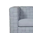 Poltrona accent Acme Furniture Saree in ciniglia azzurro chiaro/finitura bianca