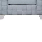 Poltrona accent Acme Furniture Saree in ciniglia azzurro chiaro/finitura bianca