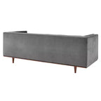 Divano Elation in velluto trapuntato grigio - Modway: Stile Glam Deco, antimacchia, gambe affusolate