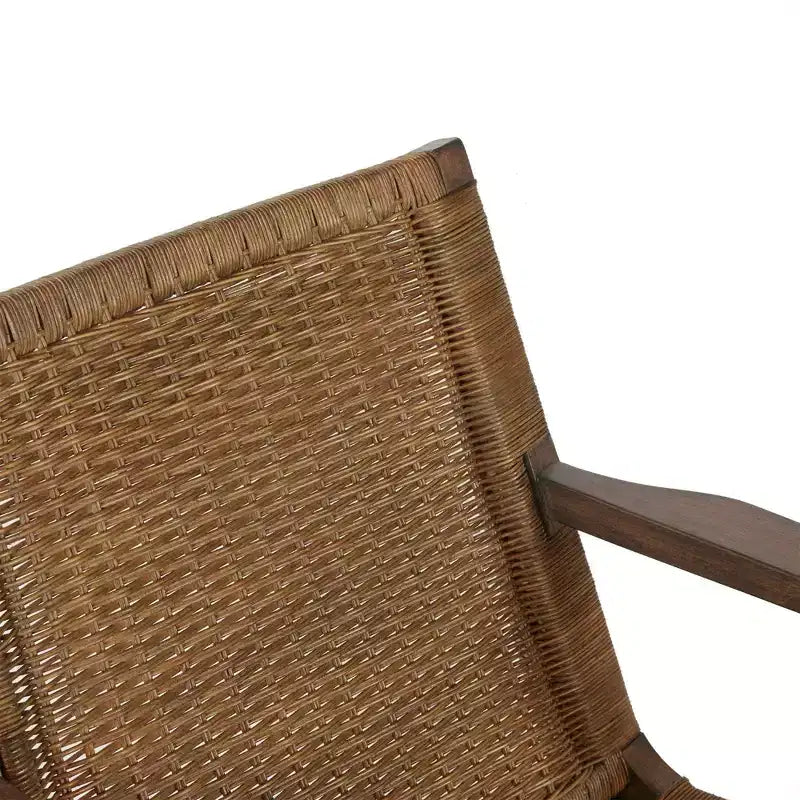 Poltrona Daire Accent Naturale: Schienale in Rattan, Struttura in Mogano, Seduta in Microfibra - Madison Park