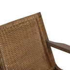 Poltrona Daire Accent Naturale: Schienale in Rattan, Struttura in Mogano, Seduta in Microfibra - Madison Park