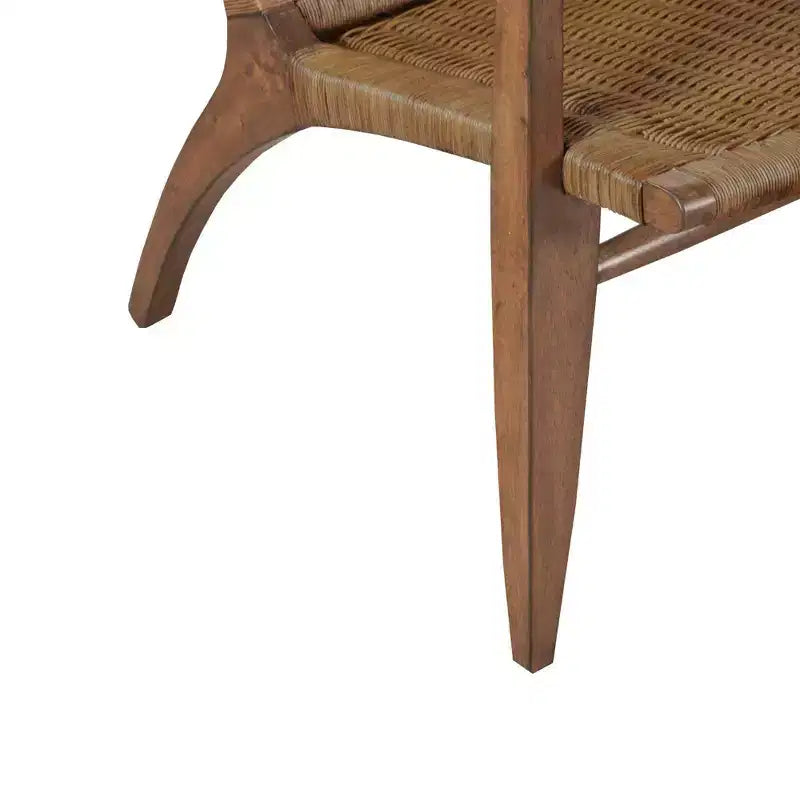 Poltrona Daire Accent Naturale: Schienale in Rattan, Struttura in Mogano, Seduta in Microfibra - Madison Park