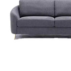 Divano Yuina 80" Lino Grigio - Acme Furniture: Gambe in Metallo Cromato, Seduta con Molle Insacchettate, Struttura in Legno