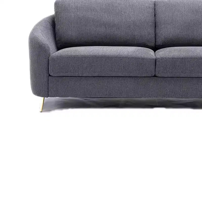 Divano Yuina 80" Lino Grigio - Acme Furniture: Gambe in Metallo Cromato, Seduta con Molle Insacchettate, Struttura in Legno