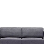 Divano Yuina 80" Lino Grigio - Acme Furniture: Gambe in Metallo Cromato, Seduta con Molle Insacchettate, Struttura in Legno