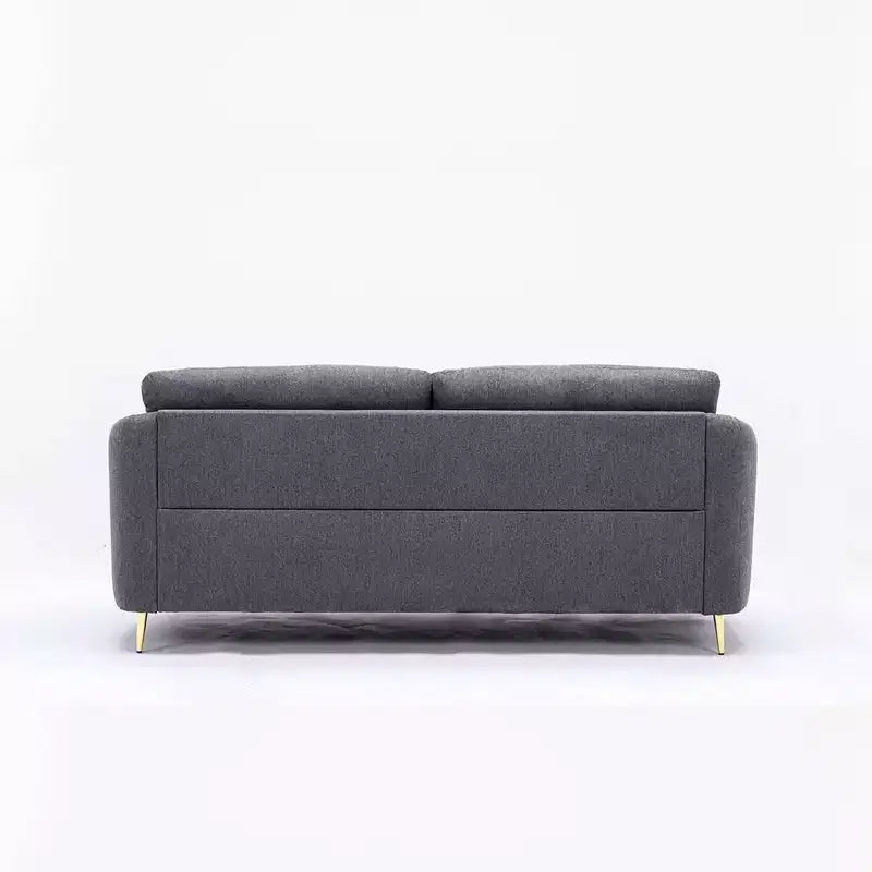 Divano Yuina 80" Lino Grigio - Acme Furniture: Gambe in Metallo Cromato, Seduta con Molle Insacchettate, Struttura in Legno