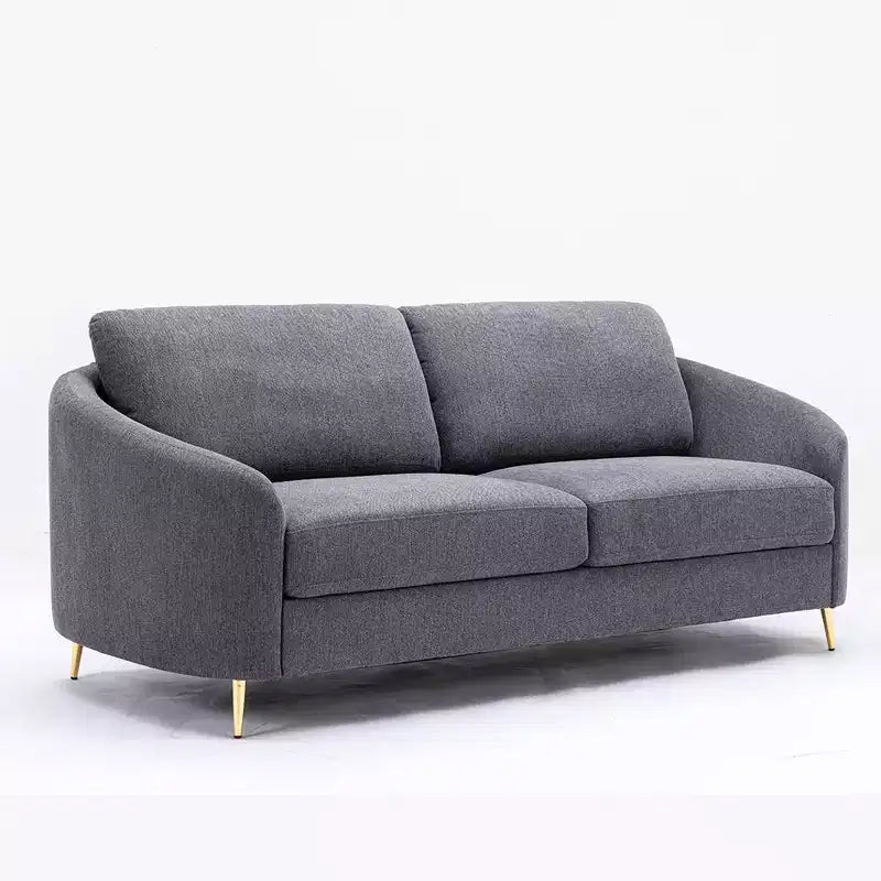 Divano Yuina 80" Lino Grigio - Acme Furniture: Gambe in Metallo Cromato, Seduta con Molle Insacchettate, Struttura in Legno