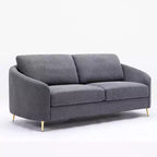 Divano Yuina 80" Lino Grigio - Acme Furniture: Gambe in Metallo Cromato, Seduta con Molle Insacchettate, Struttura in Legno