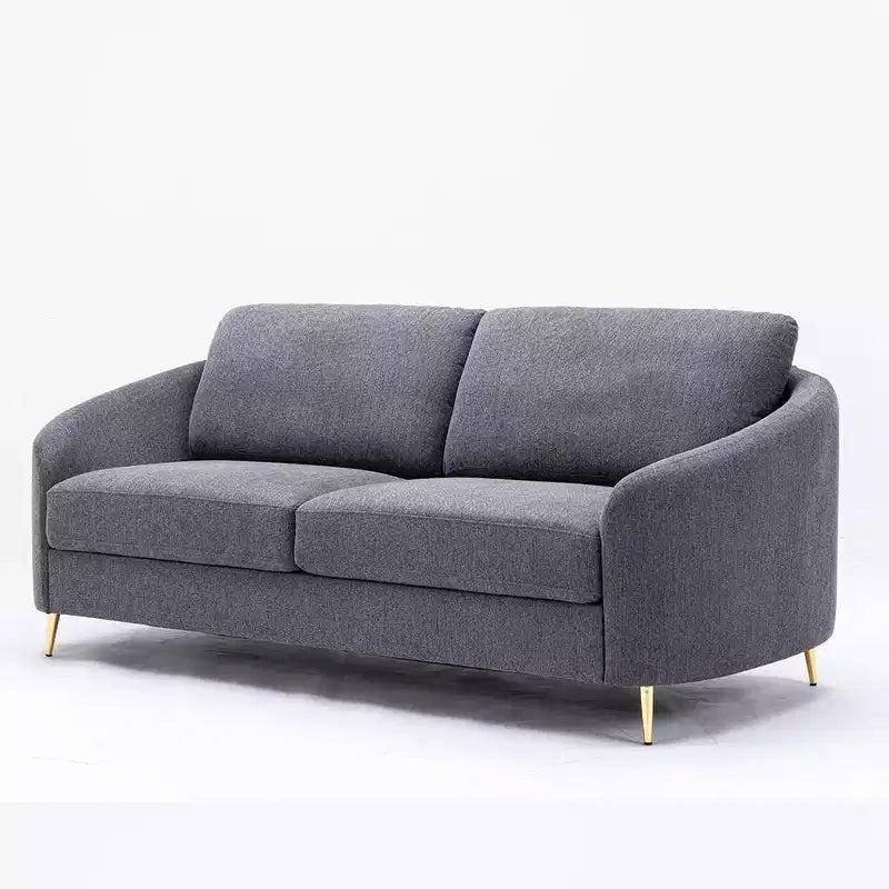 Divano Yuina 80" Lino Grigio - Acme Furniture: Gambe in Metallo Cromato, Seduta con Molle Insacchettate, Struttura in Legno