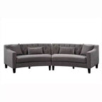 Amelie Button Tufted Curved Sectional Warm Gray - HOMES: Inside + Out
