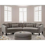 Divano curvo Amelie con bottoni trapuntati grigio caldo - HOMES: Inside + Out