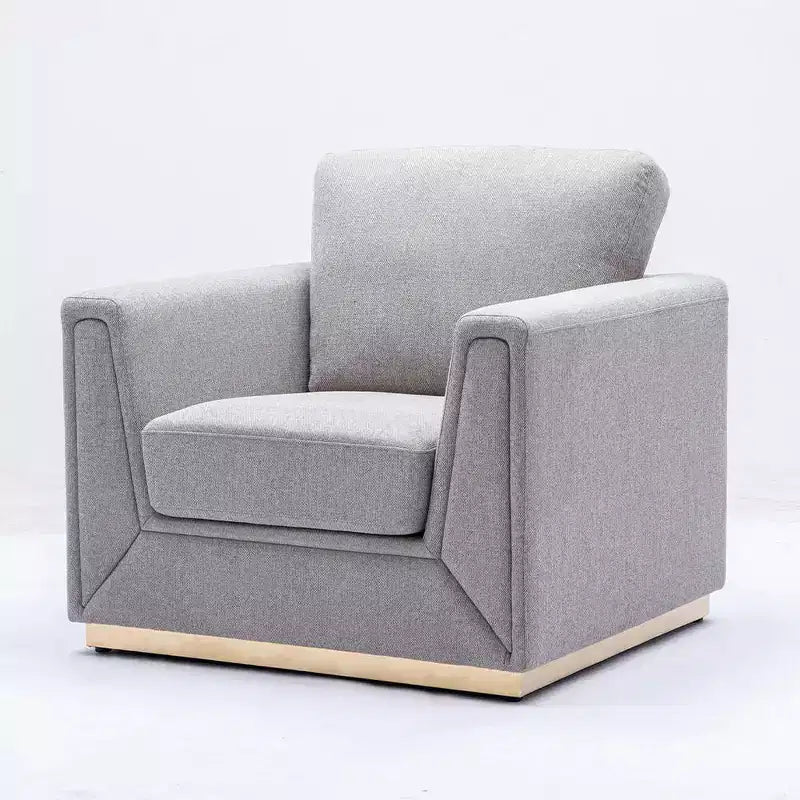 Poltrona d'accento Valin Acme Furniture in Lino Grigio