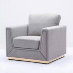 Poltrona d'accento Valin Acme Furniture in Lino Grigio