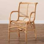 Bali & Pari Seminyak Poltrona Lounger in Rattan Naturale Marrone: Accento per Interni in Vimini, Senza Girello