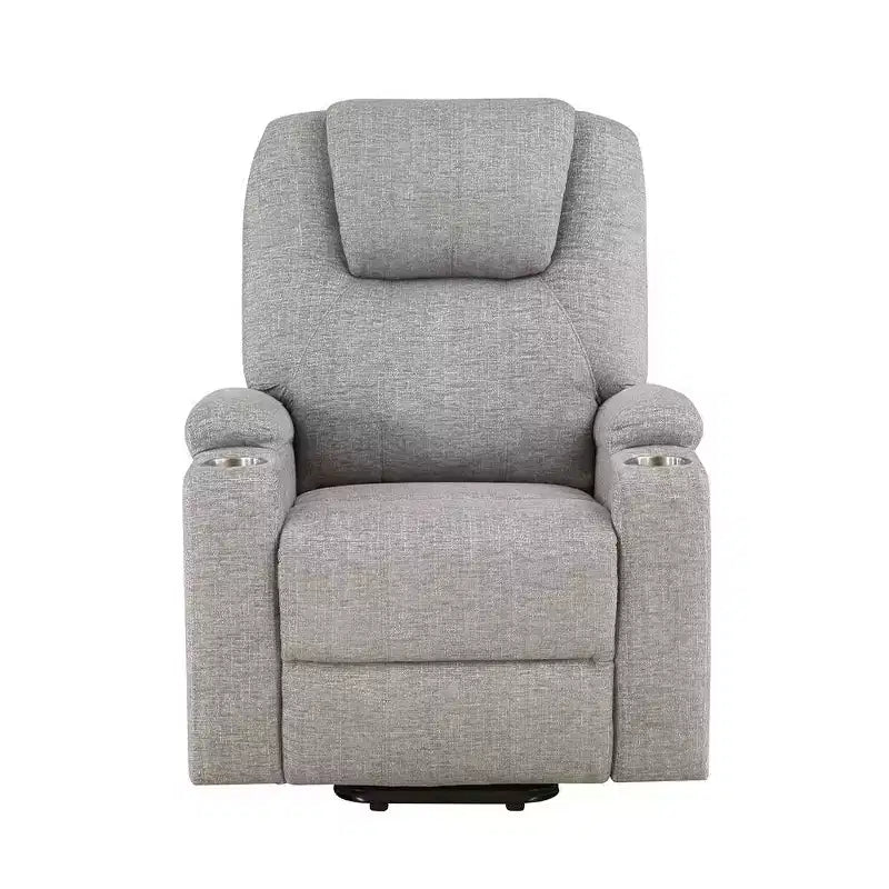 Divano reclinabile elettrico Evander in ciniglia grigio chiaro Acme Furniture