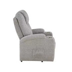 Divano reclinabile elettrico Evander in ciniglia grigio chiaro Acme Furniture