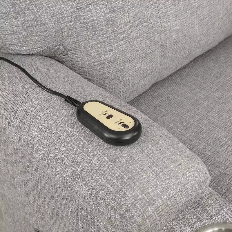Divano reclinabile elettrico Evander in ciniglia grigio chiaro Acme Furniture