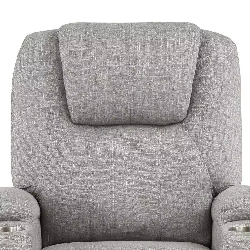 Divano reclinabile elettrico Evander in ciniglia grigio chiaro Acme Furniture