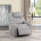 Divano reclinabile elettrico Evander in ciniglia grigio chiaro Acme Furniture