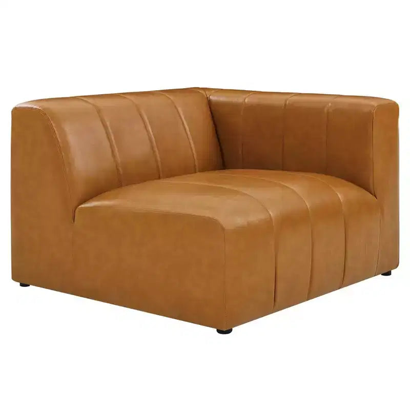 Divano Sezionale Modway Bartlett 8 Pezzi in Pelle Vegana, Color Sabbia: Moderno a U, Nessun Montaggio Richiesto