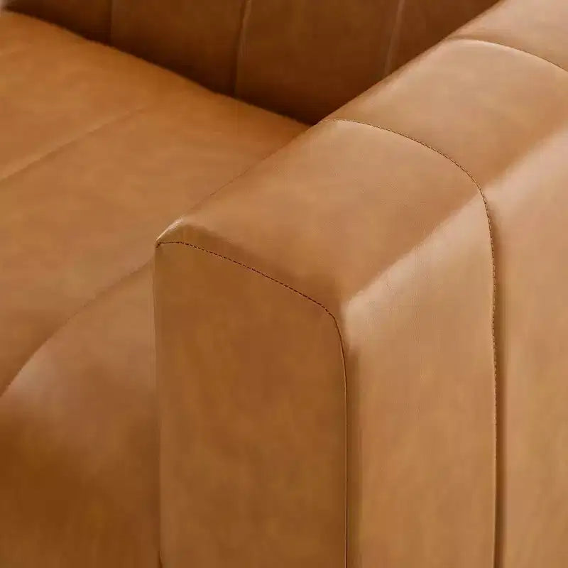 Divano Sezionale Modway Bartlett 8 Pezzi in Pelle Vegana, Color Sabbia: Moderno a U, Nessun Montaggio Richiesto