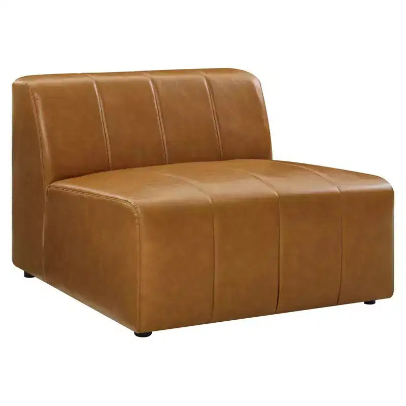 Divano Sezionale Modway Bartlett 8 Pezzi in Pelle Vegana, Color Sabbia: Moderno a U, Nessun Montaggio Richiesto