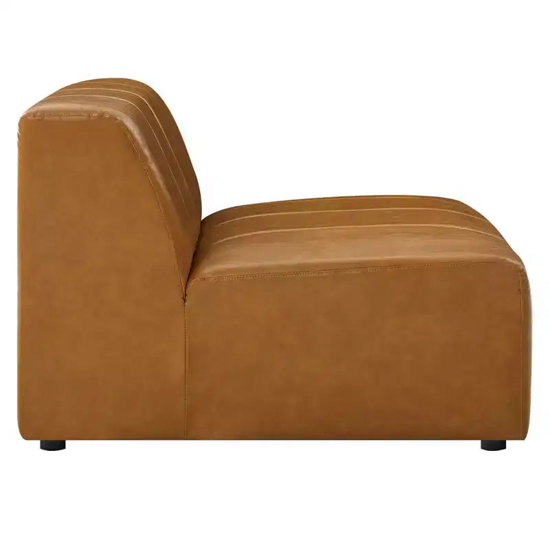 Divano Sezionale Modway Bartlett 8 Pezzi in Pelle Vegana, Color Sabbia: Moderno a U, Nessun Montaggio Richiesto