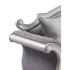 Divano Florian 71" in tessuto grigio e finitura bianco antico - Acme Furniture