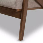 Bianca Divanetto Moderno Mid-Century in Legno di Noce e Tessuto con Trapuntatura a 2 Posti Grigio Chiaro - Baxton Studio: Struttura in Legno di Hevea, Rivestimento in Poliestere