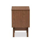 Comodino contenitore Hildon in legno in stile Mid-Century Modern con 2 cassetti: Gambe inclinate, Realizzato - Baxton Studio