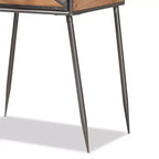 Comodino Laurel in metallo e legno a 1 cassetto grigio/marrone - Baxton Studio: Comodino contemporaneo con contenitore