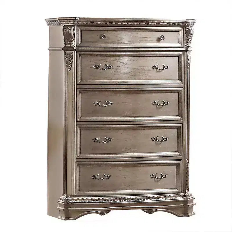 Cassettiera Northville 42" Anticato Argento - Acme Furniture: 5 cassetti, legno, guide metalliche, nessun assemblaggio richiesto