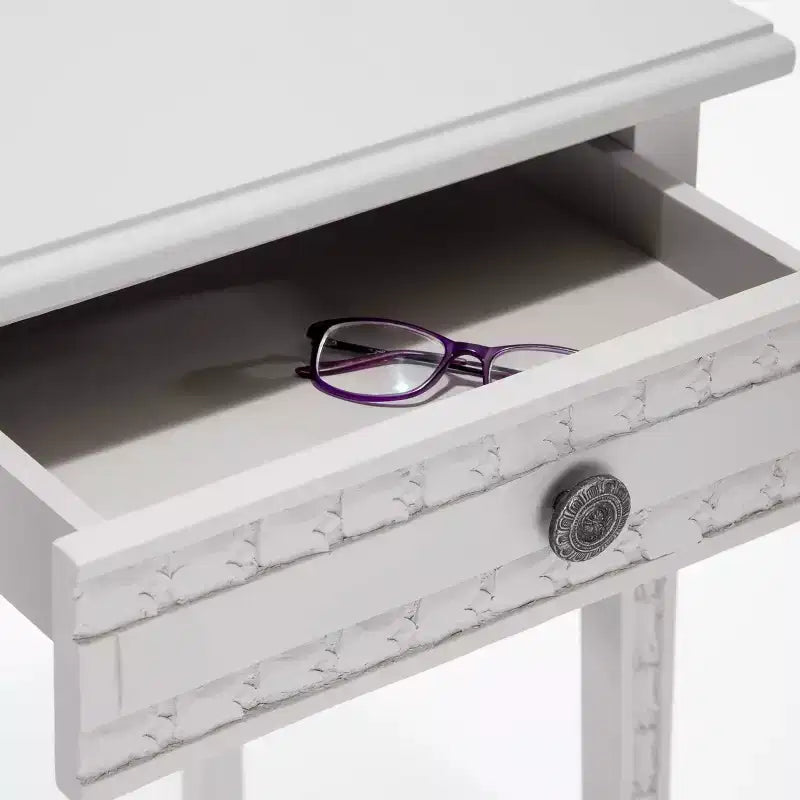 Jules Tavolino Comodino con Cassetto Grigio Chiaro - Adore Decor