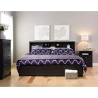 Cassettiera a 5 cassetti Prepac nera: stile di transizione, finitura satinata, ferramenta nichelata, contenitore per camera da letto