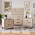 HOMES: Inside + Out Set Comodino e Cassettiera 3 pz Neovesi Wood Quercia Boho