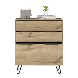 Elfriede Dresser Light Oak - Boahaus: Metal Legs, Wood Laminate, Space-Saving Design, 36" Height