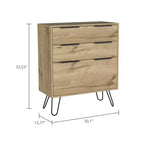 Elfriede Cassettiera Rovere Chiaro - Boahaus: Gambe in Metallo, Laminato in Legno, Design Salvaspazio, Altezza 91 cm