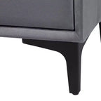 Baxton Studio Etienne Velvet 2 Drawer Nightstand Slate Gray/Black