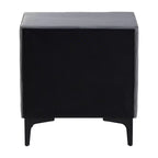 Comodino Baxton Studio Etienne in velluto grigio ardesia/nero con 2 cassetti