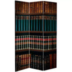 Divisorio/Paravento a 2 Lati in Tela da 6" per Biblioteca Marrone - Oriental Furniture