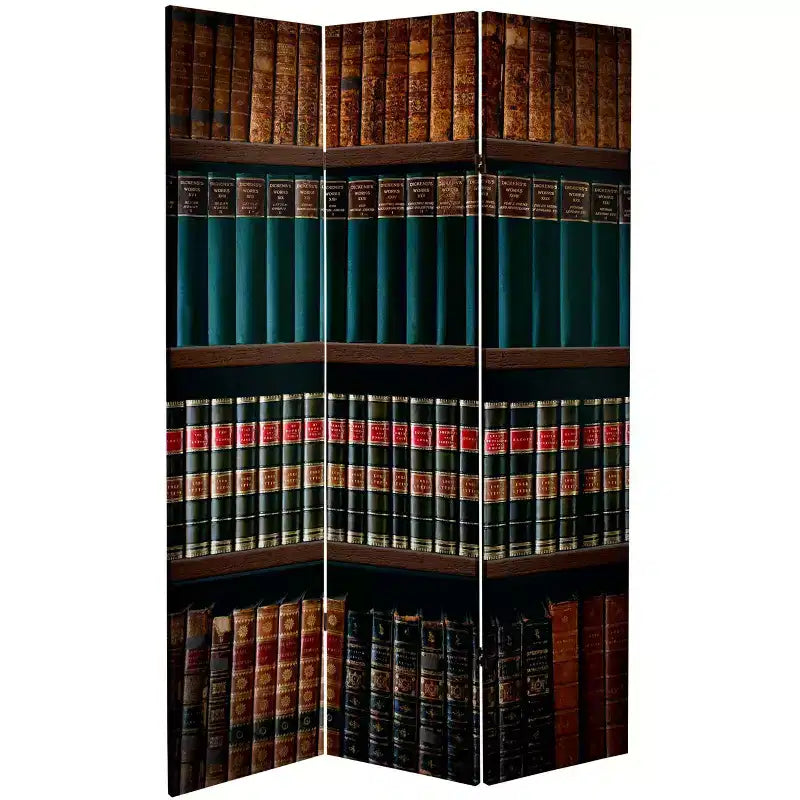 Divisorio/Paravento a 2 Lati in Tela da 6" per Biblioteca Marrone - Oriental Furniture