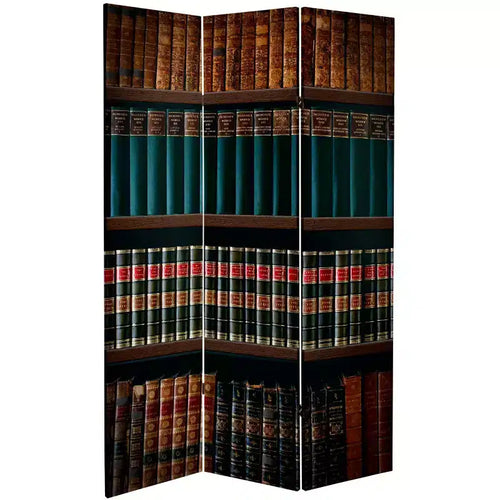 Séparateur de pièce en toile double face 6" Bibliothèque Marron - Oriental Furniture