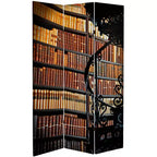 Divisorio/Paravento a 2 Lati in Tela da 6" per Biblioteca Marrone - Oriental Furniture