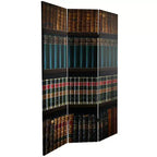 Divisorio/Paravento a 2 Lati in Tela da 6" per Biblioteca Marrone - Oriental Furniture