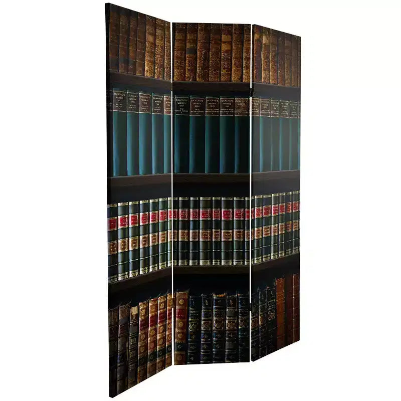 Divisorio/Paravento a 2 Lati in Tela da 6" per Biblioteca Marrone - Oriental Furniture